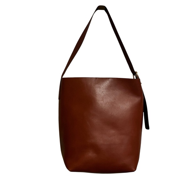 Madewell The Essential Bucket Bag Leather Brown NWOT - Picture 2 of 10